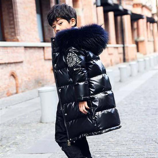 Girls Winter Warm White Duck Down Jackets for Boys Waterproof Clothes Fur Hooded Coats for Kids