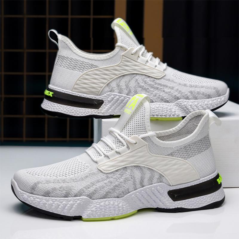 Autumn Flying Knit Couple Shoes Breathable and Comfortable Height-increasing Shoes Trendy Men's and Women's Casual Sports Shoes