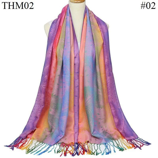 Warm and Thick Ethnic Scarf Sunscreen Shawl All-match Autumn and Winter Big Scarf Women's Dual-use Versatile Shawl Silk Scarf