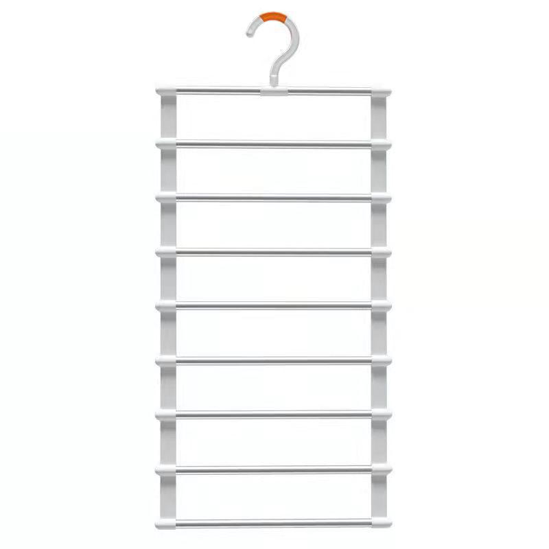 Pants Rack Household Foldable Magic Pants Special Hanger Stainless Steel Pants Hanging Multi-layer Rack Storage Artifact Towel Scarf Tie Rack