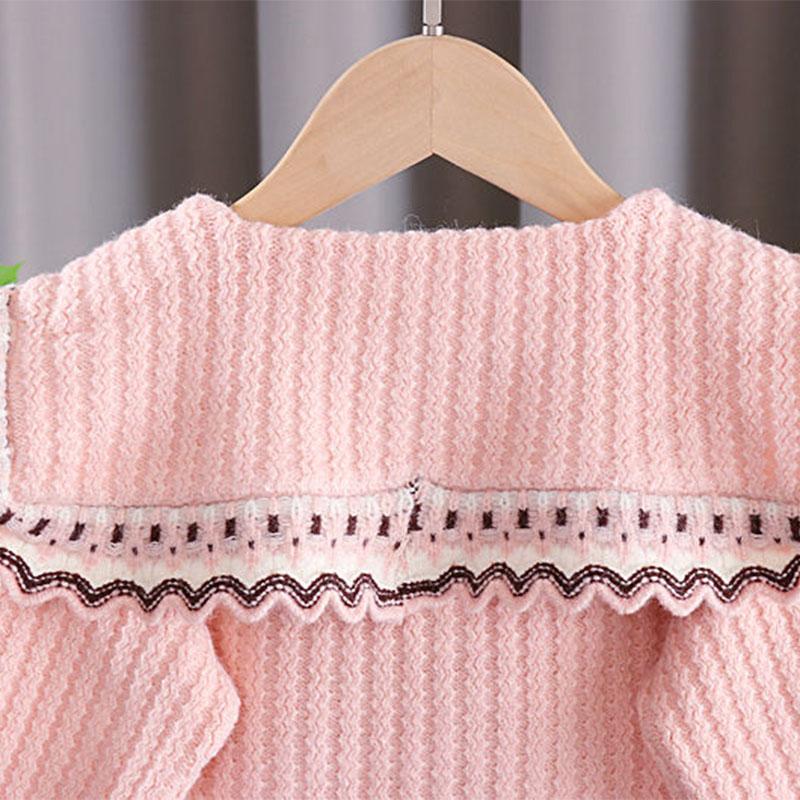 Sweaters Girls' Jacket 2021 Autumn Baby Girl Sweater Knitted Cardigan Spring and Autumn Korean Version