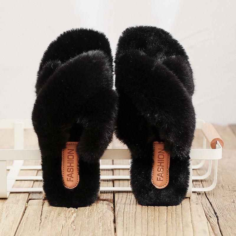 Autumn and Winter Pure Cotton Slippers Indoor Non-slip Soft-soled Shoes Warm Simple Plush Cotton Shoes