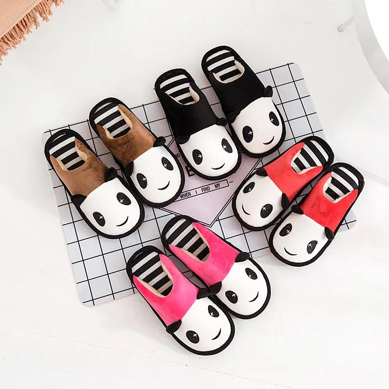 Winter Slippers Women Plus Size Men Home Cotton Thick Fleece Thick Warm Non Slip Slippers Pink Black