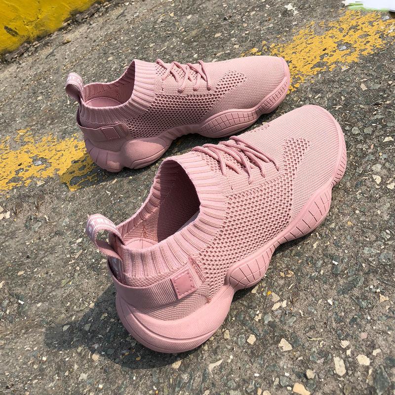 Women's Sports Shoes Mesh Breathable Shoes Women's Walking Shoes Women's Casual Outdoor Shoes Stretch Socks Shoes