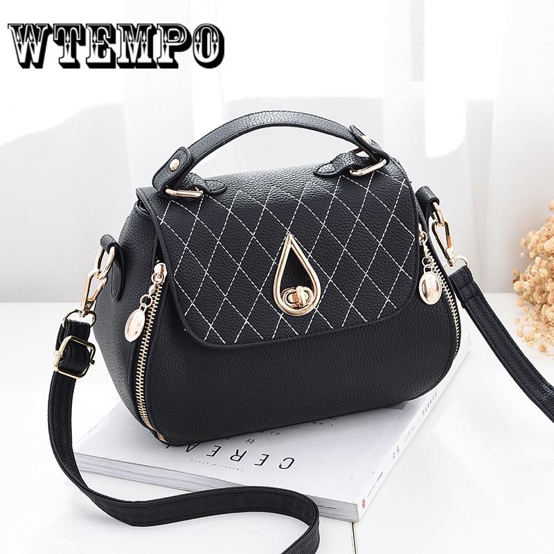 Women's Handbags PU Leather Fashion Lady Water Drop Lock Shoulder Bag Crossbody Bag Female Totes