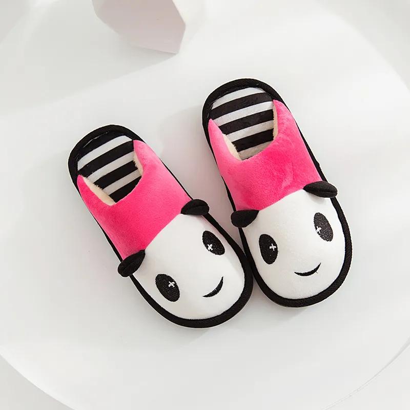 Winter Slippers Women Plus Size Men Home Cotton Thick Fleece Thick Warm Non Slip Slippers Pink Black