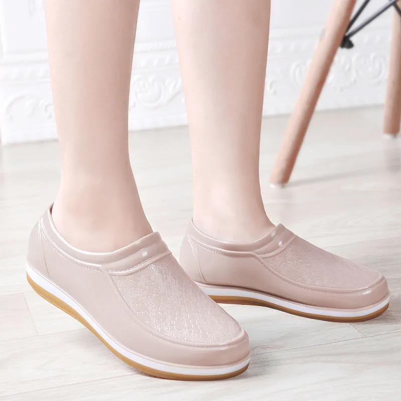 Women's Autumn Outdoor Working Solid Color Single Water Shoes Spring Non-Slip Daily All-Match Waterproof Casual Rain Boots