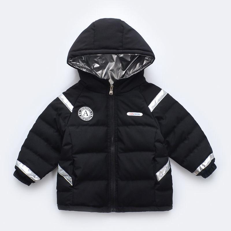 Girls' Down Jacket Short Thick White Duck Down Color Matching Warm Jacket