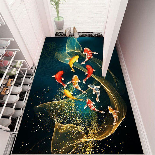 3D Door-to-door Floor Mats Living Room Bedroom Bedside Carpet Bathroom Door Non-slip Absorbent Floor Mats Washing