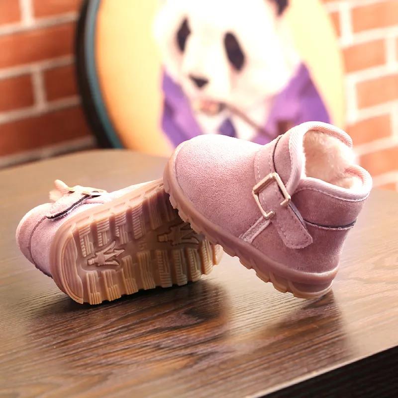 Anti Slip Cotton Shoes for Boys and Girls In Winter 1-2 Years Old Plush Thickened Toddler Shoes Children's Snow Boots Infant Shoes