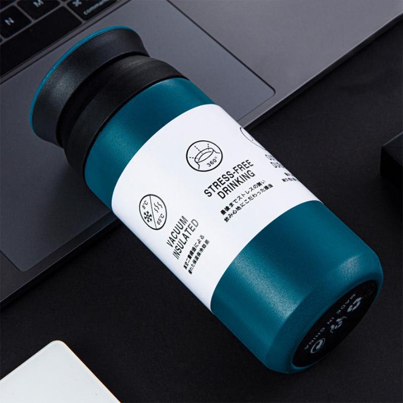 Japanese Style Simple Frosted Vacuum Flask Water Cup 304 Stainless Steel Accompanying Travel Mug Portable Vacuum Flask Thermos Cup