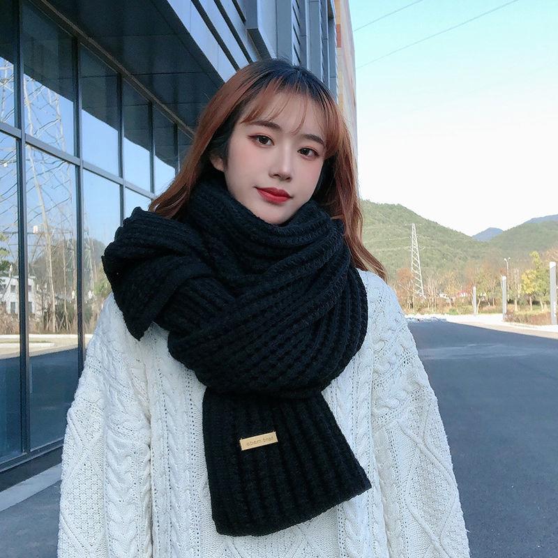 Winter Women's Scarf Retro Long Knitted Scarf Thicken Lengthen Woolen Scarf Shawl