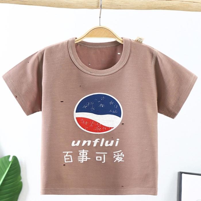 Summer Kids Cute Printing T Shirts Short Sleeve Tops Korean Style O-neck Loose T Shirts For Children Girls and Boys