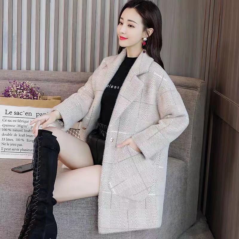 Woolen Coat Women Autumn and Winter Mid-length Slim and Thin Short Double-sided Woolen Coat