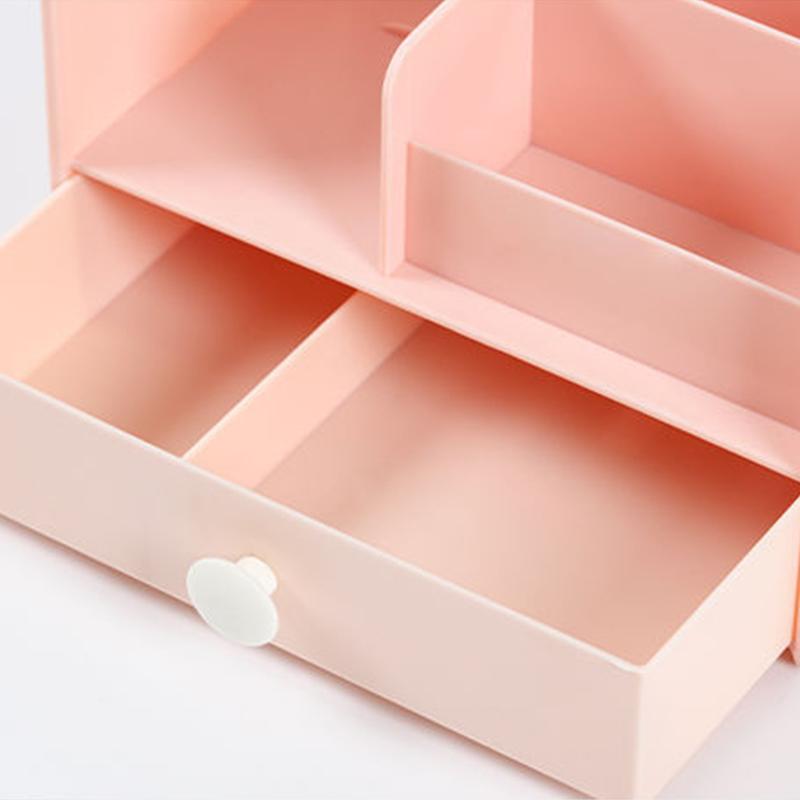 Plastic Desktop Sundries Storage Makeup Organizer Cosmetic Makeup Brush Storage Case Home Office Bathroom Storage Box