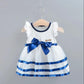 Girls Skirts Girls Baby Embroidered Bow Dresses Children Sweet Princess Skirts Girls Puff Skirts Round Neck Sleeveless