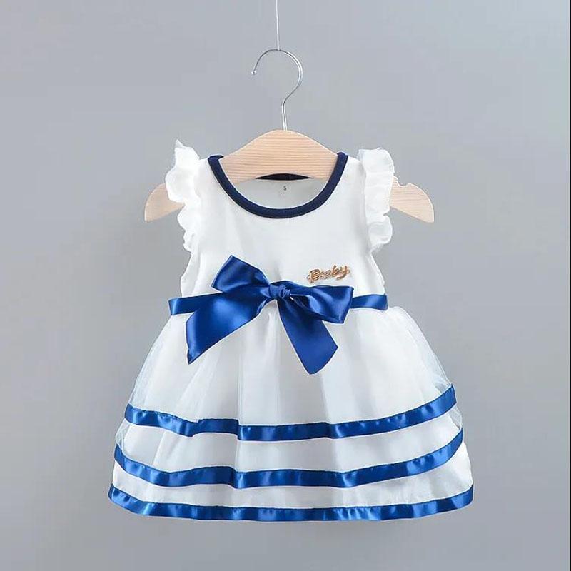 Girls Skirts Girls Baby Embroidered Bow Dresses Children Sweet Princess Skirts Girls Puff Skirts Round Neck Sleeveless