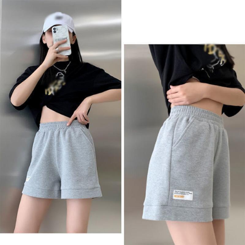 Waffle Sports Shorts Women's Summer Thin Loose High Waist Casual Sports Thin Wide Leg Pants