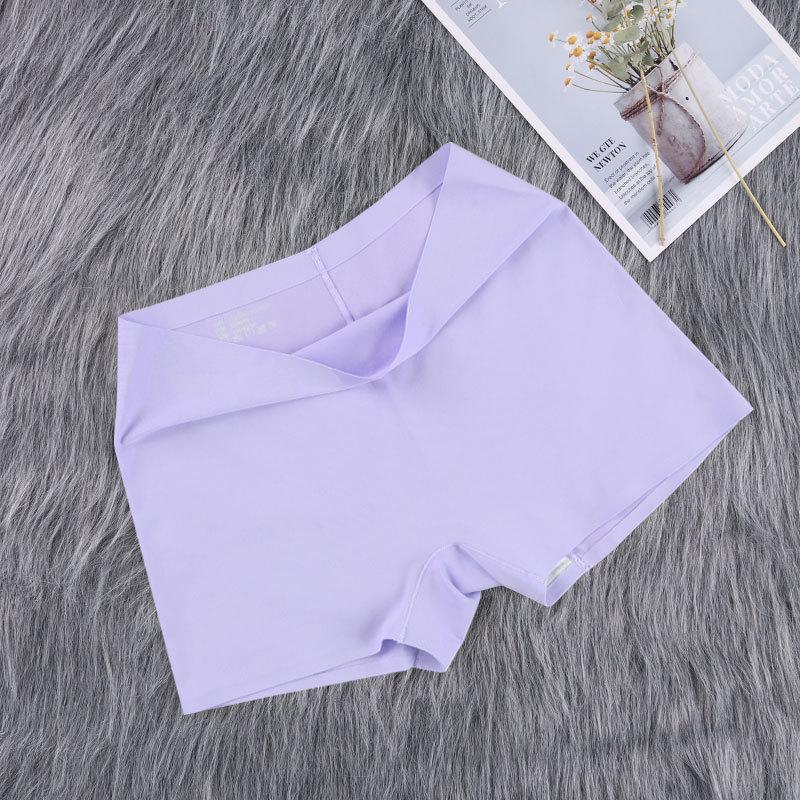 4Pcs/Set Ice Silk Seamless Safety Underpants Large Size Panties Solid Color Boxer Briefs Women's Sports Boxer