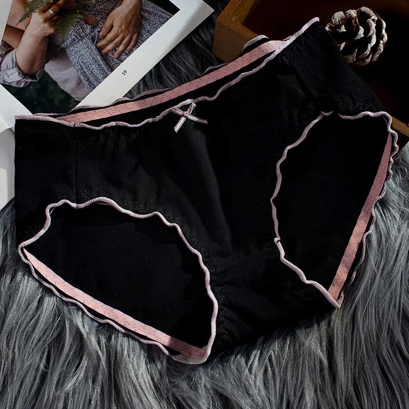 4Pcs/Set Mid Waist Breathable Seamless Cotton Underpants Women's All-match Solid Color Large Size Causal Soft Briefs