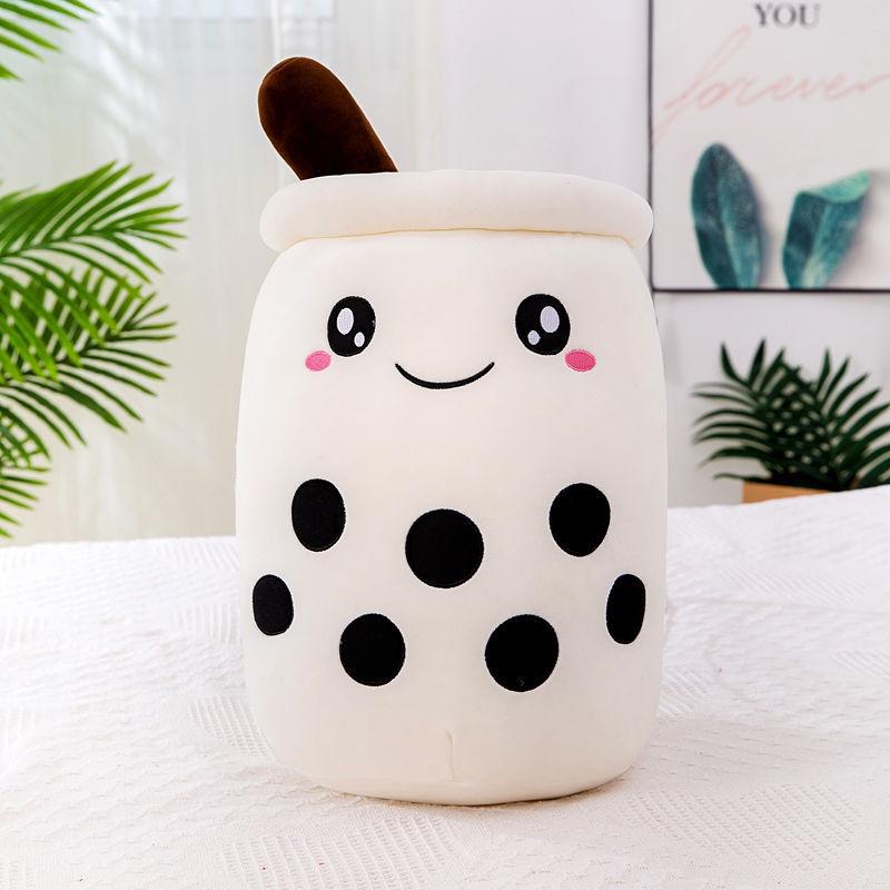 Cute Cuddling Cartoon Tea Cup Shaped Pillow with Suction Tubes Real-life Stuffed Soft Back Cushion Funny Doll