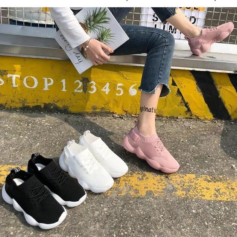 Women's Sports Shoes Mesh Breathable Shoes Women's Walking Shoes Women's Casual Outdoor Shoes Stretch Socks Shoes