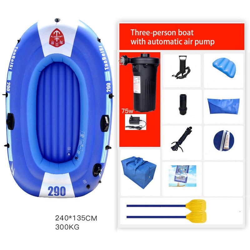 Automatic Inflatable Pumping Rubber Dinghy Thickened Fishing Boat Hard Bottom Double Triple Kayak Wear-resistant Assault Boat Folding Air Cushion