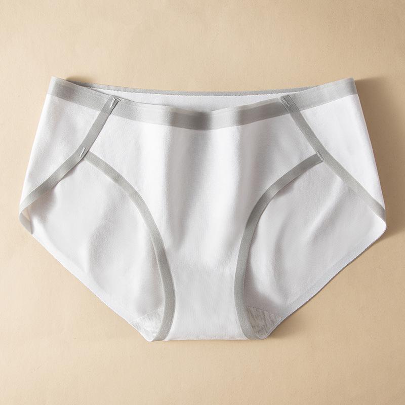 5Pcs/Set Women's Highly Elastic Large Size Causal Soft Briefs Spring and Summer Mid Waist Solid Color Seamless Cotton Panties