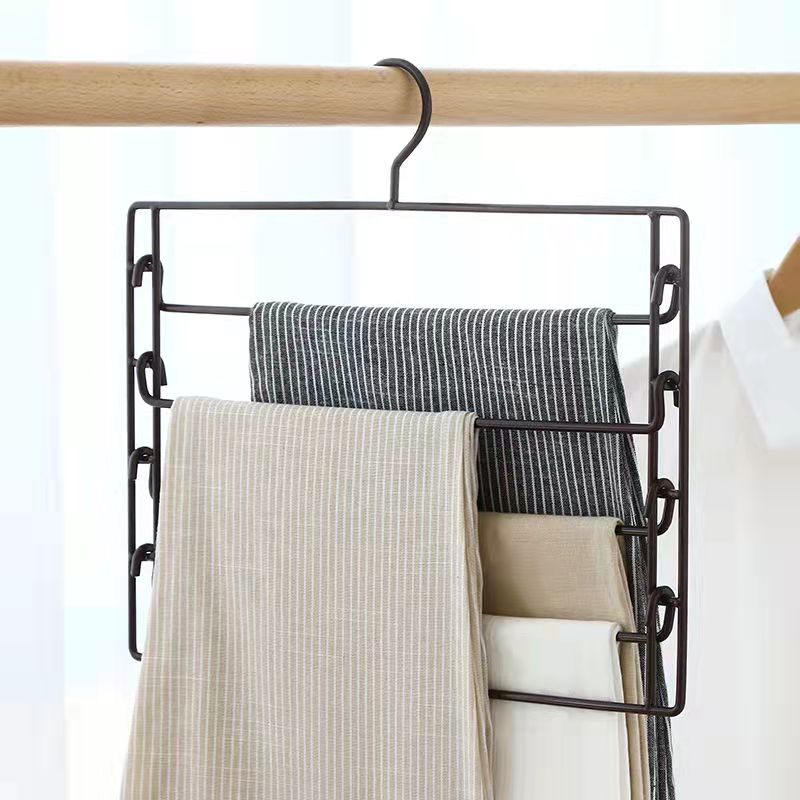 Multi-layer Trousers Rack Trousers Clip Multifunctional Hanger Storage Artifact Hanger Wardrobe Storage Rack Seamless Pants Rack Trousers Hanging