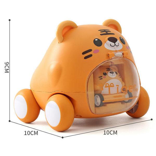 Children's Educational Toys Cartoon Button Catapult Car Toys Small Animal Inertia Toy Car Fall-resistant Cute Pet Modeling Toys