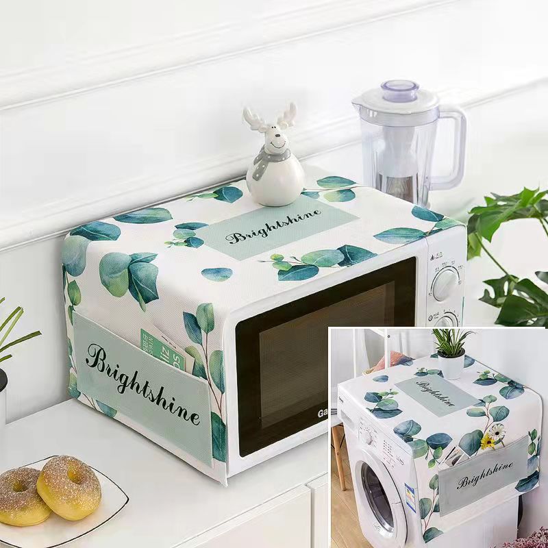 Microwave Hood Oven Dust Cover Oil and Water-proof Household Side Pockets Dust-proof Cloth Refrigerator Dust-proof and Dust-proof Cover Towel