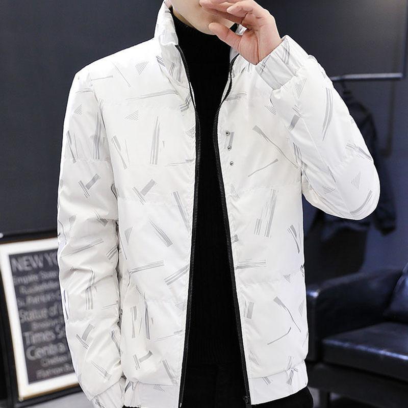 Men's Winter Jacket Fashion Stand-up Collar Cotton-padded Jacket Men's Trend Thickening Warmth Slim Short Padded Jacket Men's Clothing