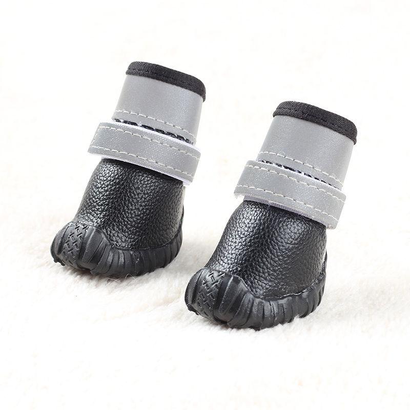 Pet Small Dogs Shoes Autumn and Winter Keep Warm Teddy Bichon A Set of 4 Waterproof and Non-slip Walking Boots Soft Beef Tendon Bottom Snow Boots