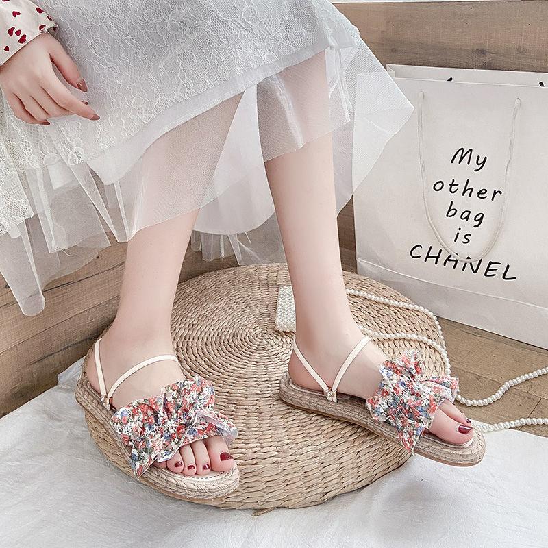 Flower Two-wear Sandals  Slippers  Women's Outer Wear Summer Fashion Comfortable  Breathable All-match Beach Shoes