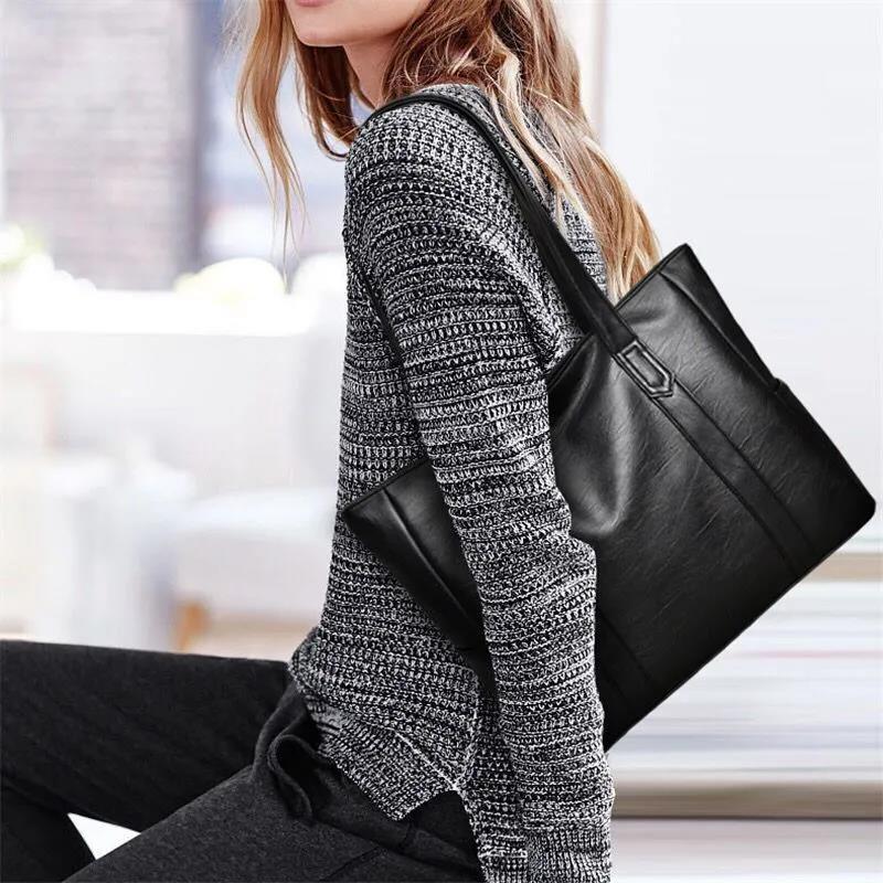 Women Tote Shoulder Messenger Bags Casual Portable PU Leather Large Capacity Soft Surface Hobo handbag