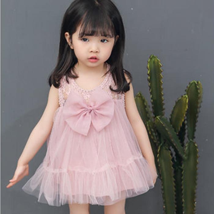 Infant Dress Newborn Baby Girl Dresses Princess 0 3 6 12 Months Baby Dress Mesh Skirt Bow Pleated Ruffle Dress