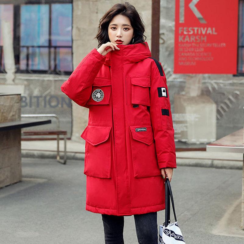 Winter Down Jacket Mid-length Tooling Down Jacket Jacket Thickened Plus Size Women Winter Coat