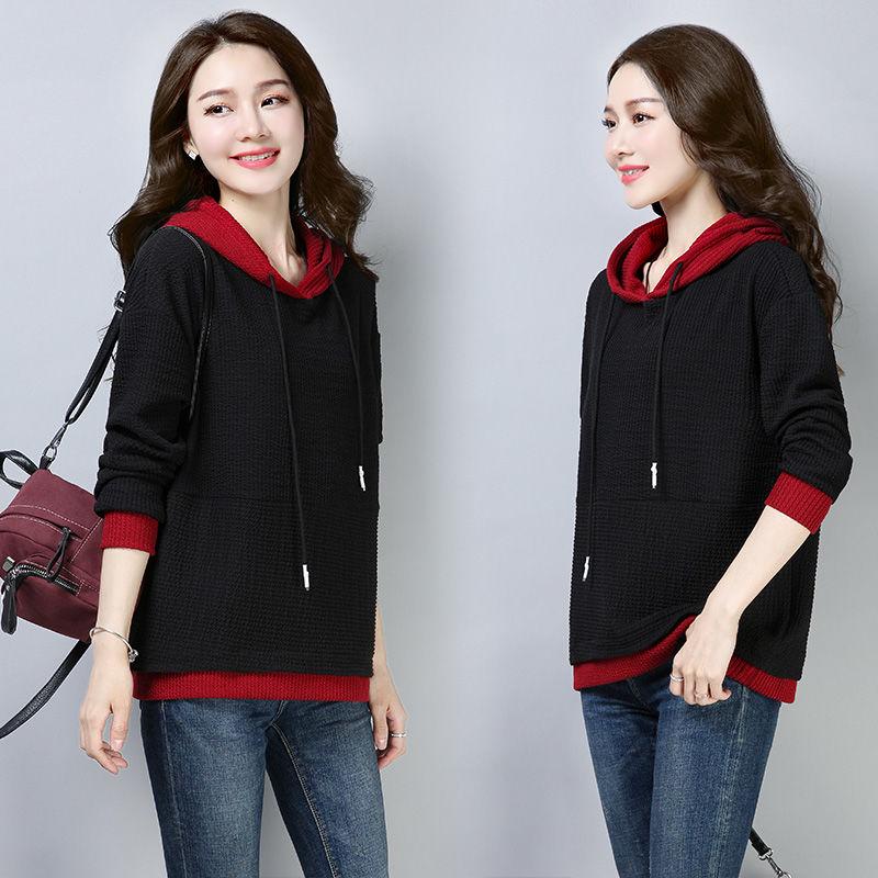 Long sleeve warm hooded Top Spring and autumn sweater cotton women Sweatshirt wild large size