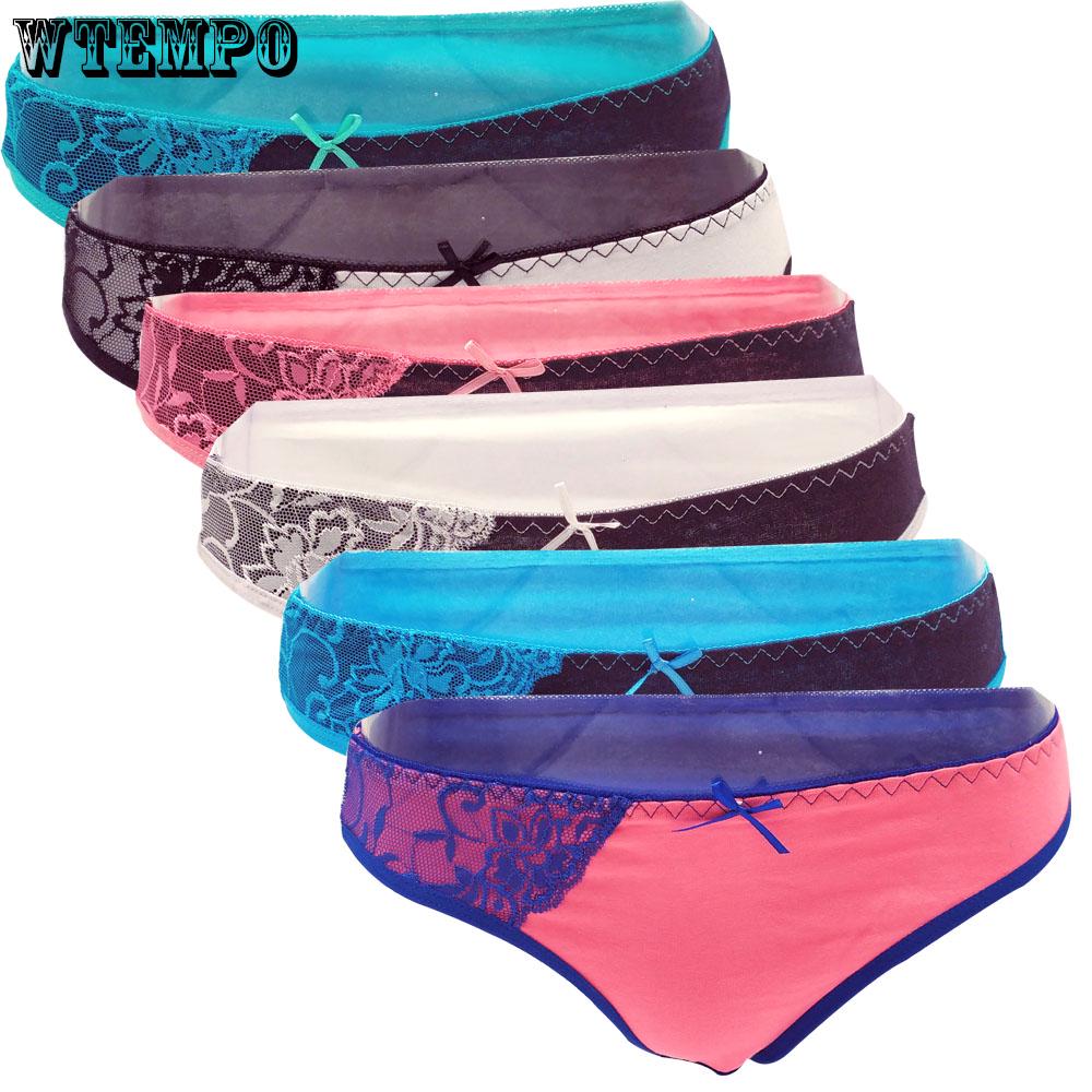 6 Pcs/lot Women Cotton Brief Underwear Striped Plus size Panties Breathable Ladies Girl's