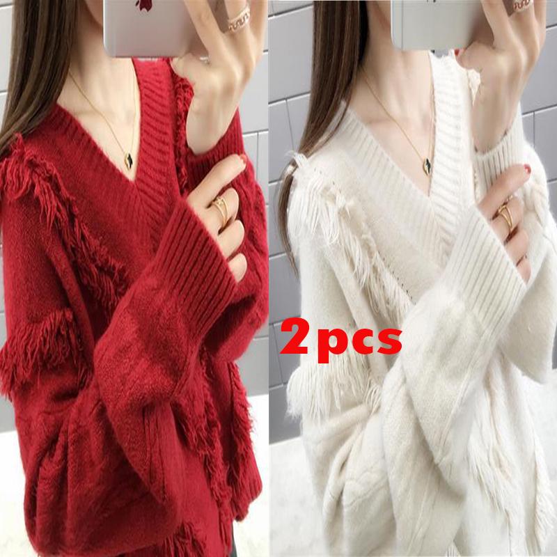 Casual Tassel Women Knitted Sweater and Pullovers Full Sleeve Ladies Fashion Sweaters Female Jumpers