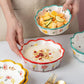 Cute Salad Bowl Ceramic Cheese Baked Rice Baking Plate Fruit Bowl Disc Ceramic Tableware Fruit Plate