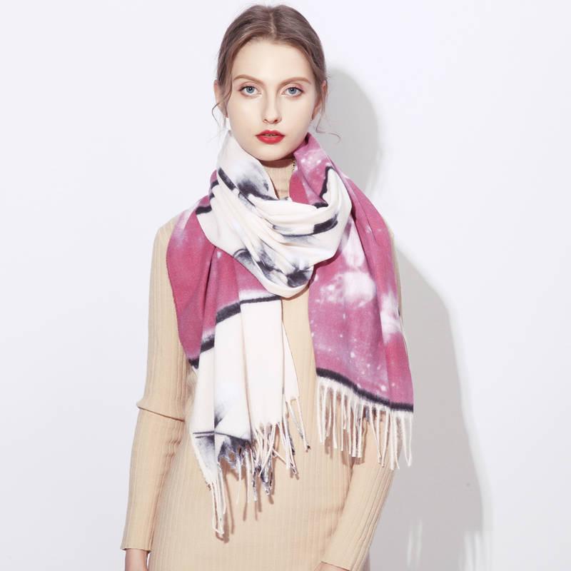 Fashion Winter Cashmere Like Scarf Women Pashmina Shawls and Wraps Hijab Female Warm