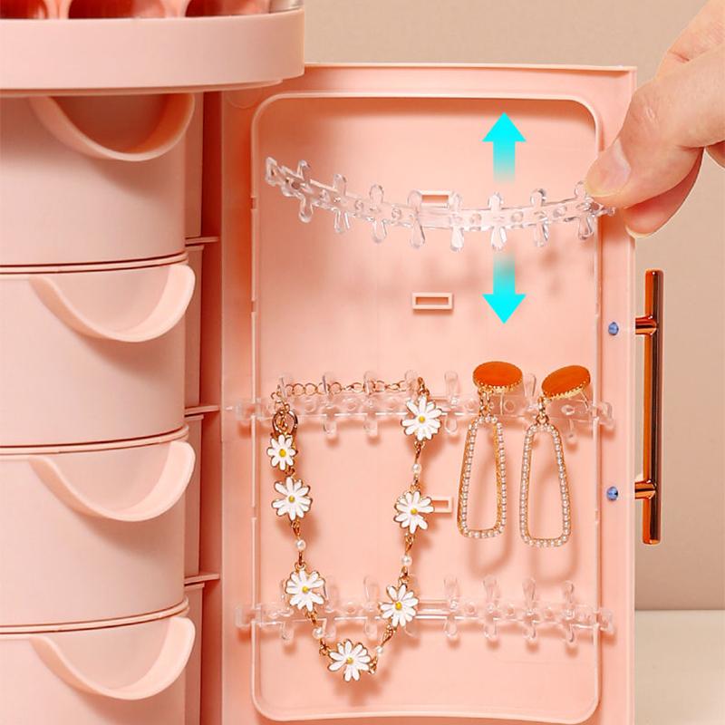 Jewelry Storage Box Household Large Capacity Jewelry Display Stand Earring Storage Artifact Earring Necklace Jewelry Jewelry Box