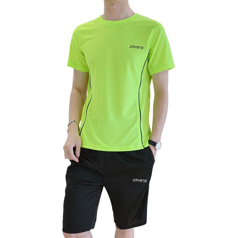 Summer Sports Suit Men's Fitness Two-piece New Short-sleeved Shorts T Casual Running Wear Thin Section