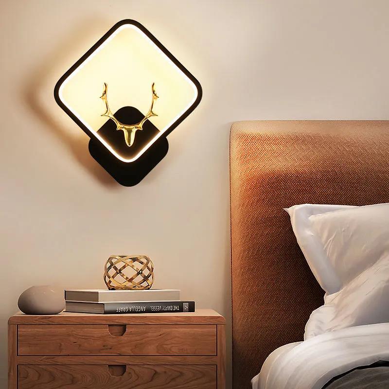 Wall Lamp Modern Minimalist Style Aisle Balcony Bedroom Bedside Wall Lamp Warm Living Room Background Wall Lamp Antler Pattern