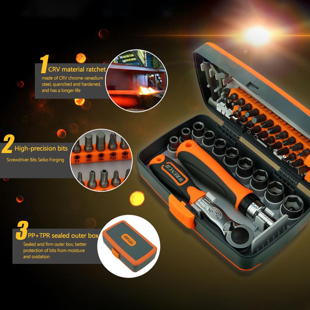 38 In 1 Household Labor Saving Ratchet Screwdriver Bit Set Multipurpose Tool Kit Hardware Tools Com