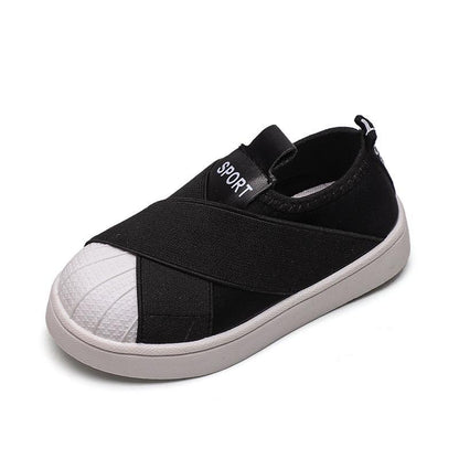 Fashionable children's pedal casual shoes boys running shoes girls elastic sleeves flat shoes tide