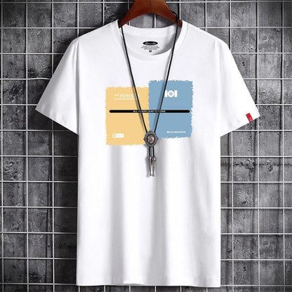 Men's Short-sleeved T-shirt Summer Simple and Versatile T-shirt Summer Student Trend Loose Top