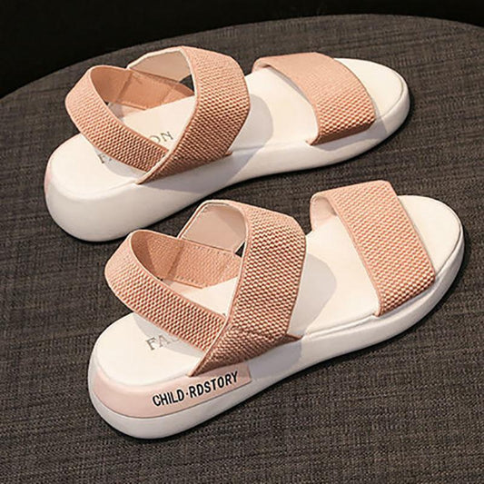 Women's Sports Sandals Summer Students Flat-bottomed Non-slip Outer Wear Fairy Style All-match Roman Shoes