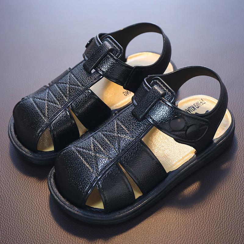 Boy Sandals Boy Baotou Toddler Sandals Soft Sole Beach Non-slip Outer Wear Baby Sandals and Slippers